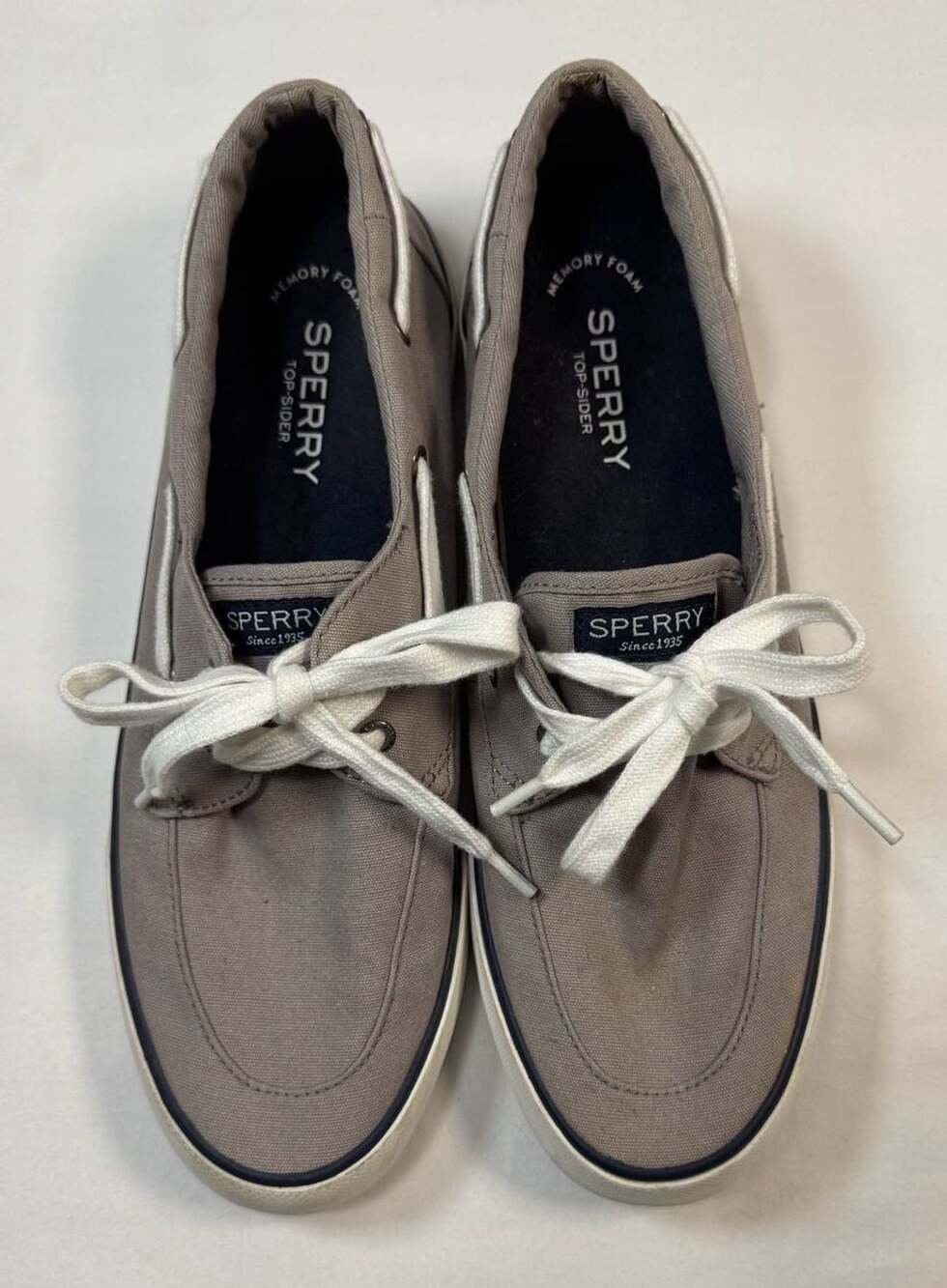 Sperry Pier Boat shoes Size 10 Gray Canvas Casual Shoes